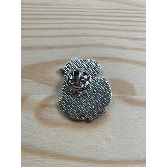 Capybara Enamel Pin With Text "Bowl" In Yellow & Blue Colors - Picture 3 of 3